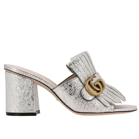 gucci sandals silver